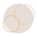 Twee overlappende ringen op een zachte, beige achtergrond