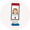 Een persoon neemt een video op met een smartphone.